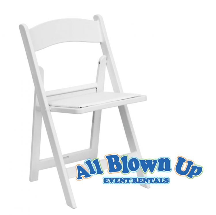 White Elegant Padded Resin Folding Garden Chair